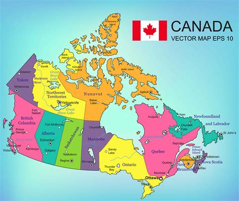 Map of Canada with its provinces